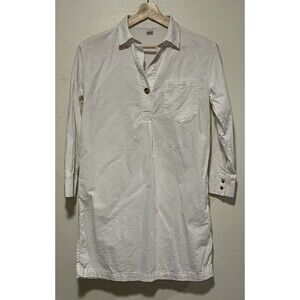 Old Navy Popover Linen Blend Dress Size Small Off White Beach Summer Casual